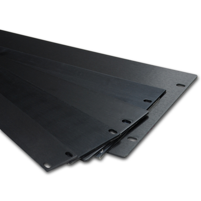 19" 1U, 2U, 3U, 4U, 5U Flat Aluminium Thick Panel Black